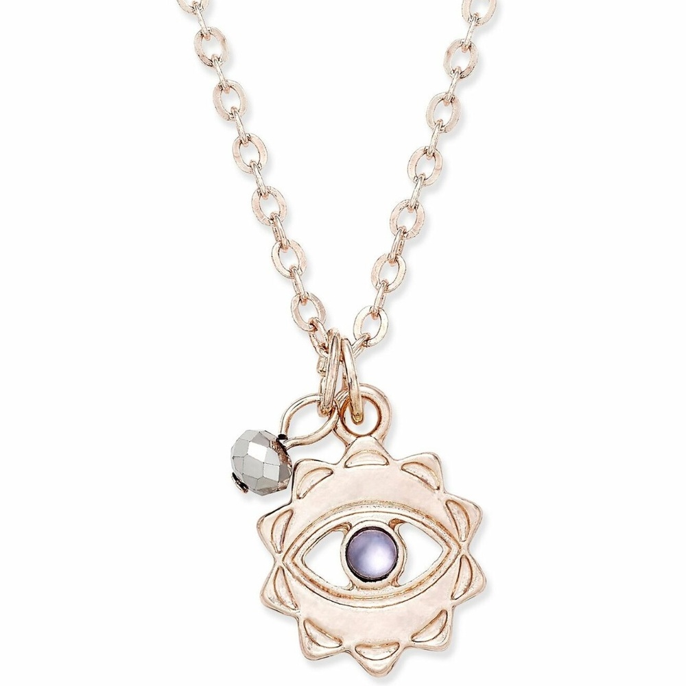 INSPIRED LIFE ROSE TONE EVIL EYE PENDANT/NECKLACE